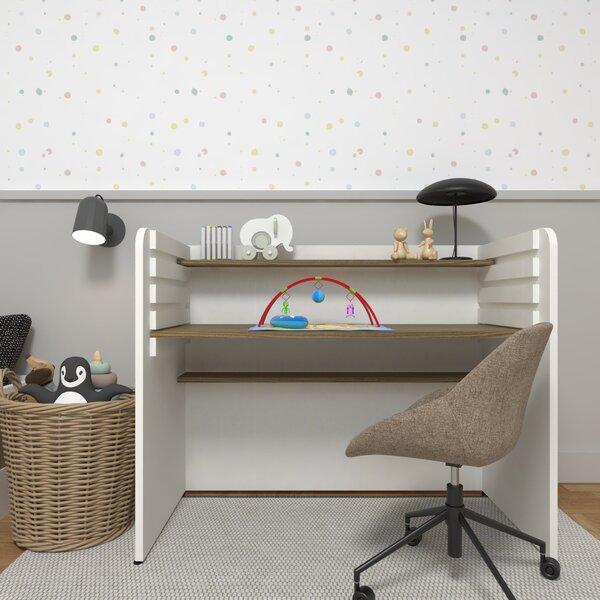 Escrivaninha Infantil Com Regulagem De Altura 100cm Mdf Branc