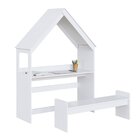 Escrivaninha Infantil Montessoriana Casinha 100% Mdf Com Banc