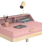 Escrivaninha Infantil Rosa Com Gaveta E Pes De Madeira