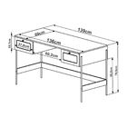 Escrivaninha Irene 2 Gavetas 139cm Palhinha Pés Metálicos Boh