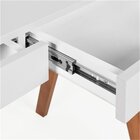 Escrivaninha Iza 2 Gavetas 90cm Espresso Móveis Branca E Amên