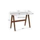 Escrivaninha Iza 2 Gavetas 90cm Espresso Móveis Branca E Amên