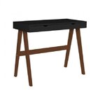 Escrivaninha Iza 2 Gavetas 90cm Espresso Móveis Preto E Amênd