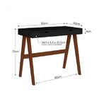 Escrivaninha Iza 2 Gavetas 90cm Espresso Móveis Preto E Amênd