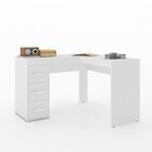 Escrivaninha L Com 3 Gavetas 90cm Branco Branco