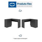 Escrivaninha L Dubai 2 Gavetas 2 Portas 116cm Fellicci Grafit