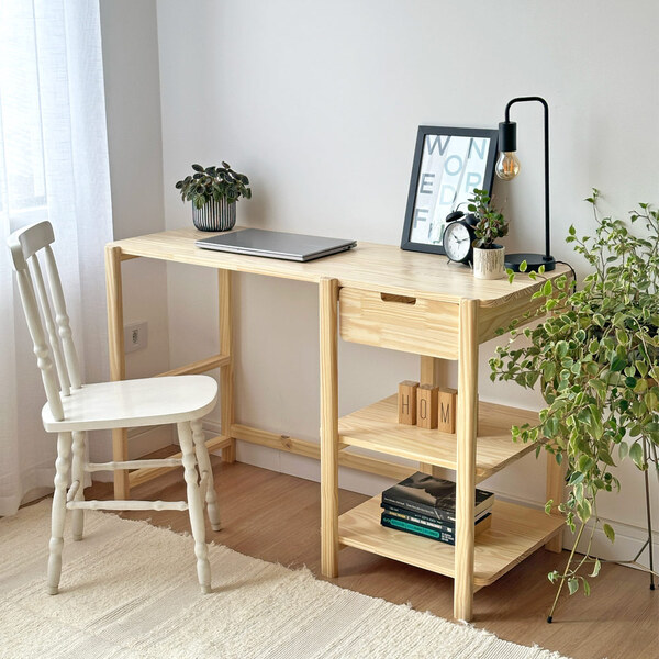 Escrivaninha Laguna Em Madeira - Natural