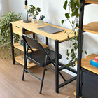 Escrivaninha Laguna Em Madeira - Preto E Mel