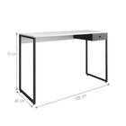 Escrivaninha Leo Com Gaveta Branco Preto