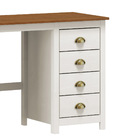 Escrivaninha Linha Topázio Branco Lavado /teca 4 Gavetas Made