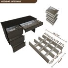 Escrivaninha Luxemburgo Com 4 Gavetas 128cm Mdf Preto Preto
