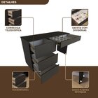 Escrivaninha Luxemburgo Com 4 Gavetas 128cm Mdf Preto Preto