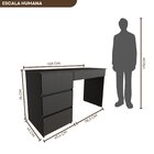 Escrivaninha Luxemburgo Com 4 Gavetas 128cm Mdf Preto Preto