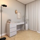 Escrivaninha Luxemburgo Com 4 Gavetas  Cinza