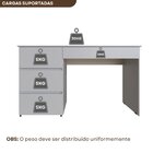 Escrivaninha Luxemburgo Com 4 Gavetas  Cinza