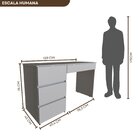 Escrivaninha Luxemburgo Com 4 Gavetas  Cinza