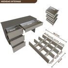 Escrivaninha Luxemburgo Com 4 Gavetas  Cinza