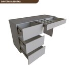 Escrivaninha Luxemburgo Com 4 Gavetas  Cinza