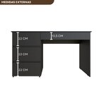 Escrivaninha Luxemburgo Com 4 Gavetas  Preto