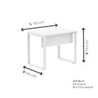Escrivaninha M90/60p25tub 90cm Industrial Branco Branco