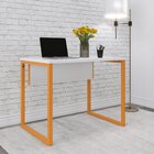 Escrivaninha M90/60p25tub 90cm Industrial Branco E Laranja Pi