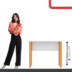 Escrivaninha M90/60p25tub 90cm Industrial Branco E Laranja Pi