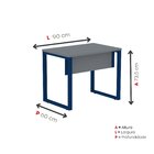Escrivaninha M90/60p25tub 90cm Industrial Grafito E Azul Delr