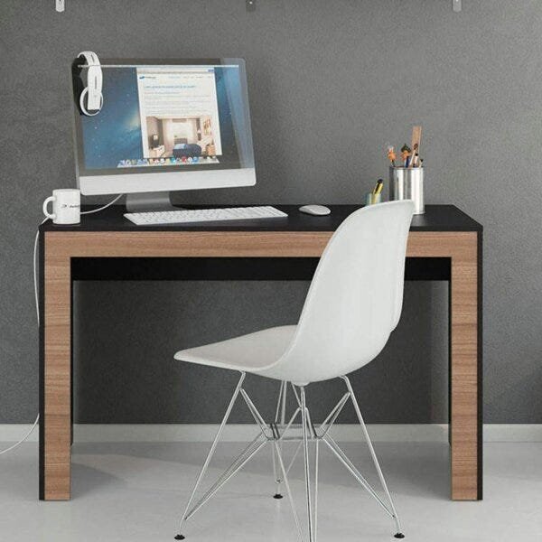 Escrivaninha Macau Politorno Móveis Preto/castanho