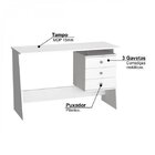 Escrivaninha Maceió 3 Gavetas 120cm Nova Mobile Branca Branca