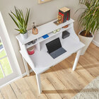 Escrivaninha Madeira 2 Gavetas 6 Nichos Marlene - Branco