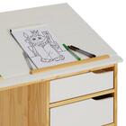 Escrivaninha Madeira 4 Gavetas Desenho Emma Natural Branco