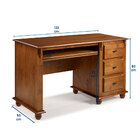 Escrivaninha Madeira Maciça 3 Gavetas Suporte Teclado E Divis
