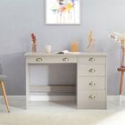 Escrivaninha Madeira Maciça 5 Gavetas Lana - Cinza