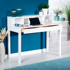 Escrivaninha Madeira Mesa 2 Gavetas 3 Nichos Lennox - Branco