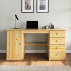 Escrivaninha Madeira Mesa 4 Gavetas 1 Porta Manager - Natural