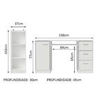 Escrivaninha Madesa Alaska + Estante Livreiro 6905 - Branco