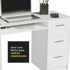 Escrivaninha Madesa Alaska + Estante Livreiro 6905 - Branco