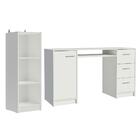 Escrivaninha Madesa Alaska + Estante Livreiro 6905 - Branco