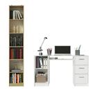 Escrivaninha Madesa Alaska + Estante Livreiro 6906 - Branco/c