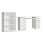 Escrivaninha Madesa Alaska + Estante Livreiro 6907 - Branco