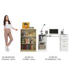 Escrivaninha Madesa Alaska + Estante Livreiro 6907 - Branco/c