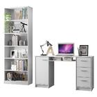 Escrivaninha Madesa Alaska + Estante Livreiro 6908 - Branco