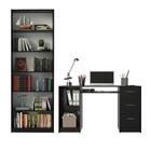 Escrivaninha Madesa Alaska + Estante Livreiro 6908 - Preto
