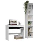 Escrivaninha Madesa Rubi + Estante Livreiro 6906 - Branco