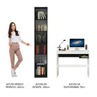 Escrivaninha Madesa Rubi + Estante Livreiro 6906 - Branco/pre