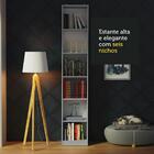 Escrivaninha Madesa Rubi + Estante Livreiro 6906 - Cinza