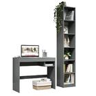 Escrivaninha Madesa Rubi + Estante Livreiro 6906 - Cinza