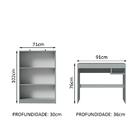 Escrivaninha Madesa Rubi + Estante Livreiro 6907 - Cinza