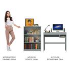 Escrivaninha Madesa Rubi + Estante Livreiro 6907 - Cinza