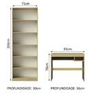 Escrivaninha Madesa Rubi + Estante Livreiro 6908 - Carvalho